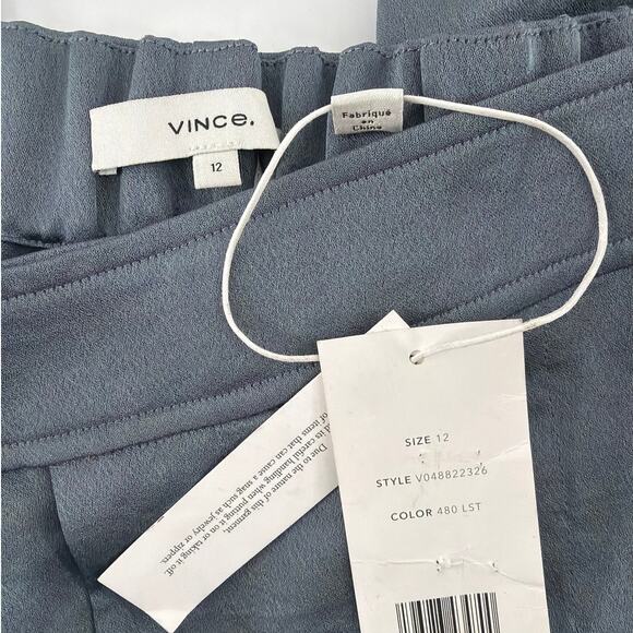Vince Women's Lake Stone Low-Rise Satin Parachute Crop Pants Size 12 - Picture 3 of 11